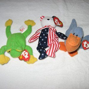 Ty Teenie Beanie Badies Lot of 3 Spangle Smoochy & Scoop  McDonalds